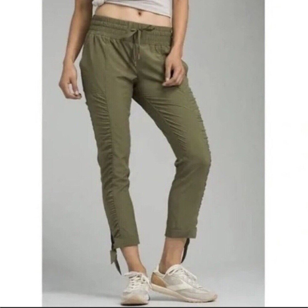 Prana Bindi Ankle Tie Pant Pull On Drawstring Ruched Leg Athleisure Women's S